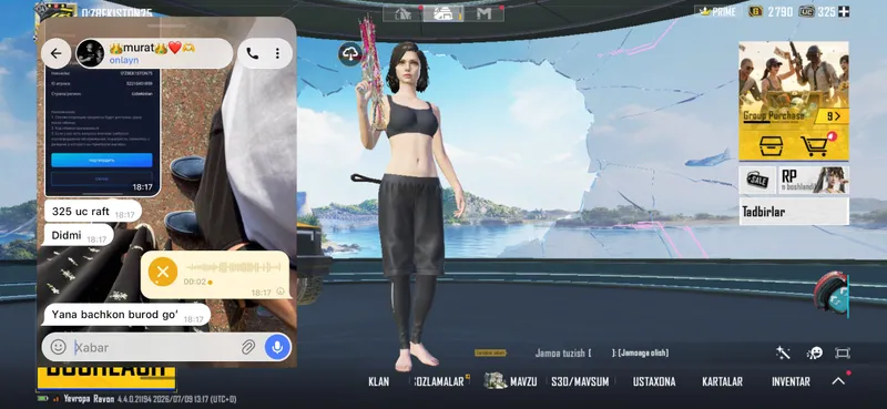 pubg akunt 200ming ichida uc bor