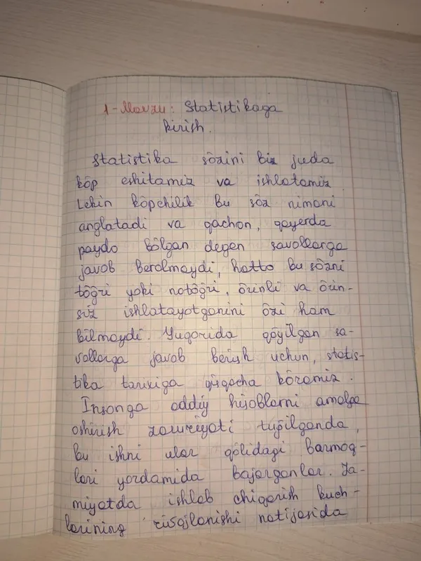 Referat va konspekt yozish qo'lda