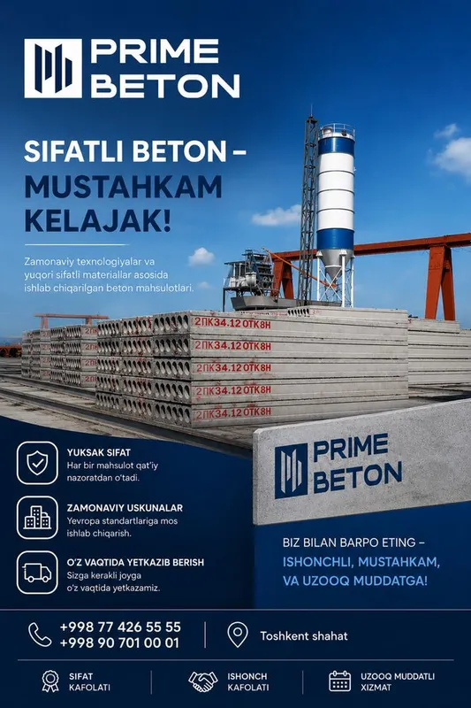 Beton Plitalar | Zavod narxida | Yetkazib berish mavjud 1