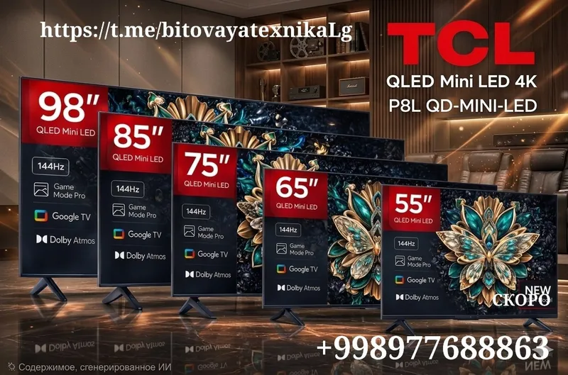 Телевизор TCL 65P8L (2026) QD‑Mini LED 65" 4K Smart TV