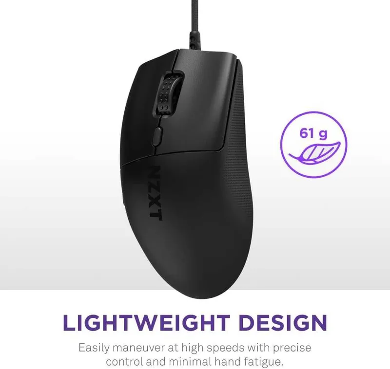 Gaming Mouse - NZXT Lift 2 Ergo Black Игровая проводная мышка — фото 4