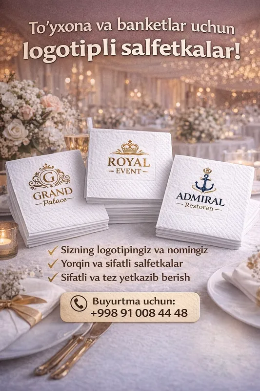 Logotipli quruq salfetkalar
