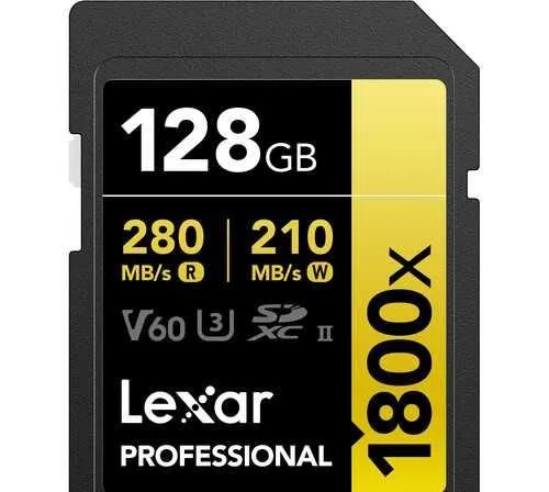 LEXAR 128 GB V60 1800x UHS-II SDXC LEXAR 128 GB V60 1800x UHS-II SDXC