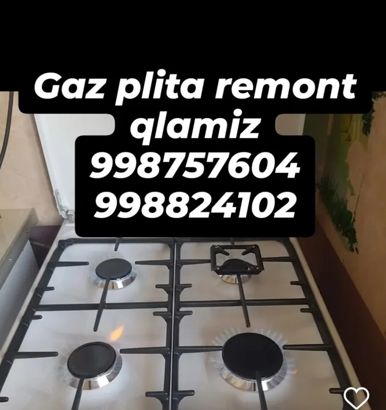 Gaz plita remont qilamiz