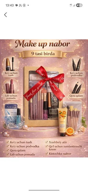 Beauty box pardoz to'plami ayollar va qizlar uchun
