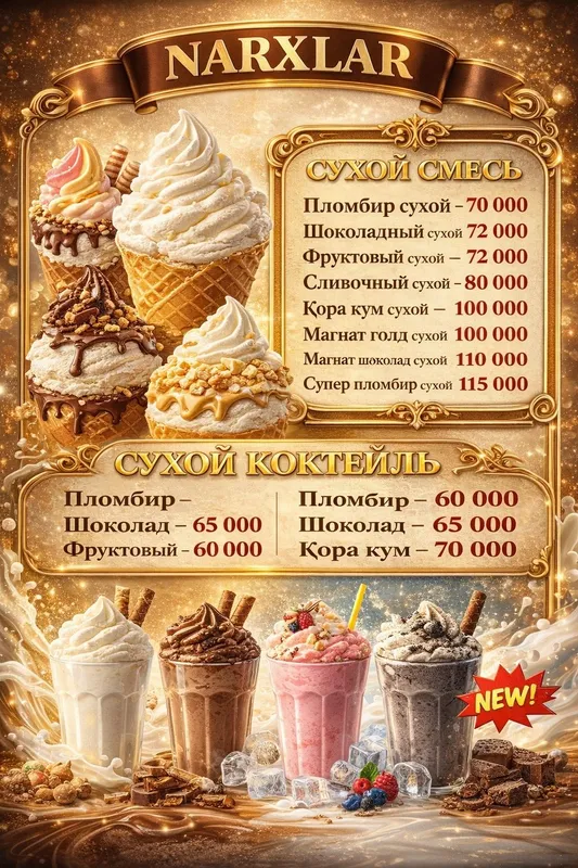 Muzqaymoq uchun suxoy smeslar