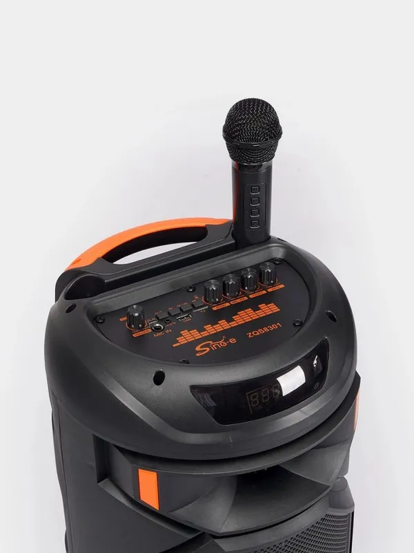 Колонка беспроводная портативная ZQS8301 Sing-e караоке с RGB-подсветкой, Bluetooth — фото 4