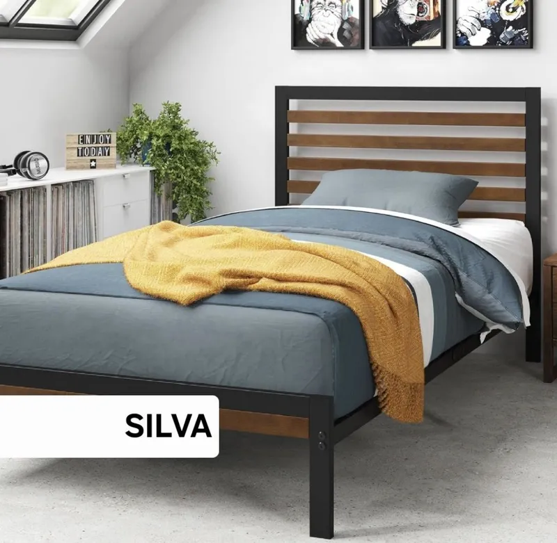 Односпальная кровать SILVA, 90×200, матрас, Kravat, bir kishili loft