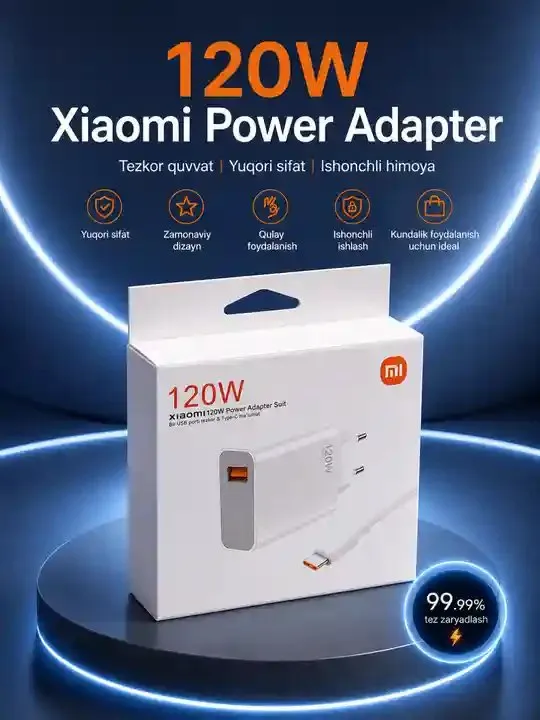 быстрая зарядка для телефона usb type a 120w 3