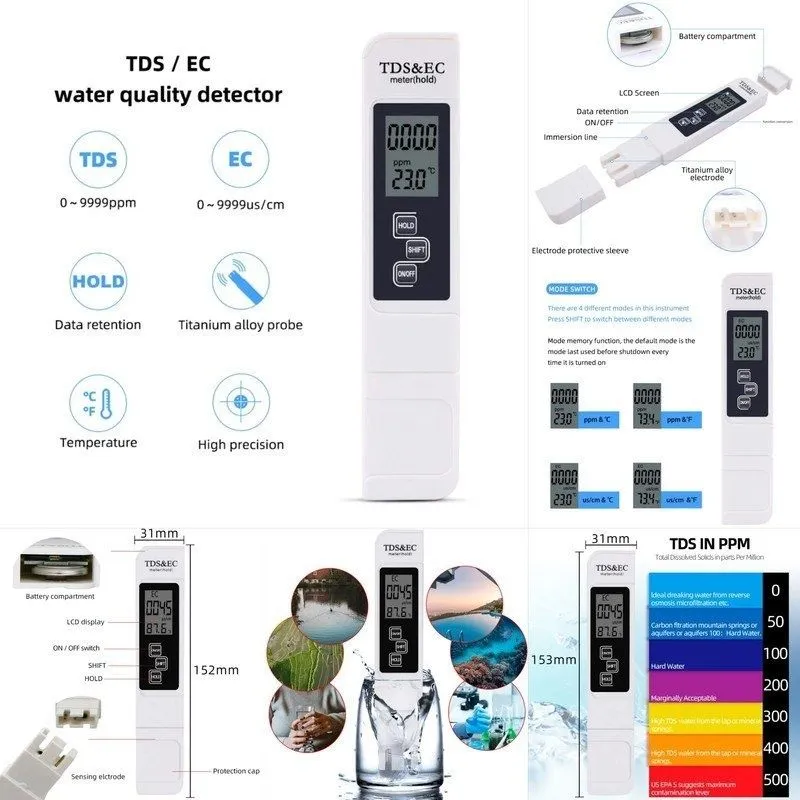 TDS metr, pH metr va Suv analizatorlari (7 in 1 Smart Bluetooth) — фото 5