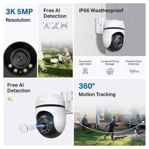 Tp-Link Tapo C530WS 5MP 3K Wi-Fi Уличная камера видеонаблюдения 2 Tp-Link Tapo C530WS 5MP 3K Wi-Fi Уличная камера видеонаблюдения 2