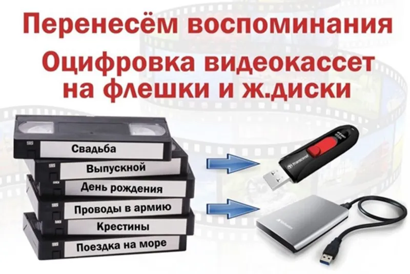 Оцифровка видеокассет на флешки Эски кассетани флешкага утказамис