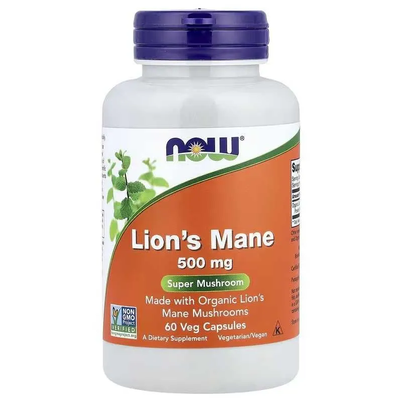 NOW Foods Lion's Mane ежовик гребенчатый львиная грива — фото 1