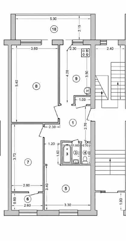 3 xonali kvartira sotiladi, 70 m², 1/4, ta’mirsiz (Elbek massivi)