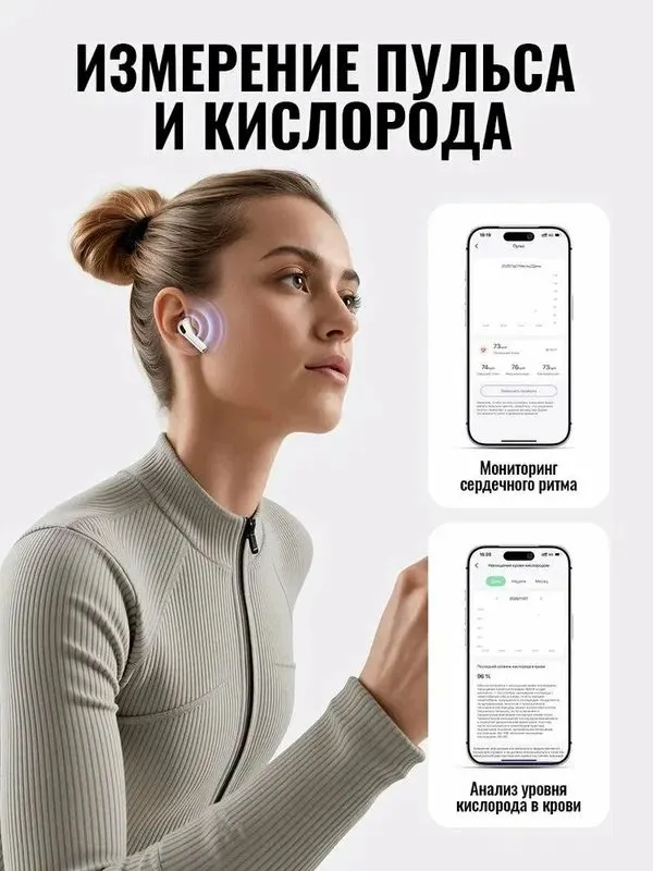 Hoco EW98 TWS, AI перевод, ANC+ENC, Bluetooth 6.0, мониторинг здоровья — фото 1