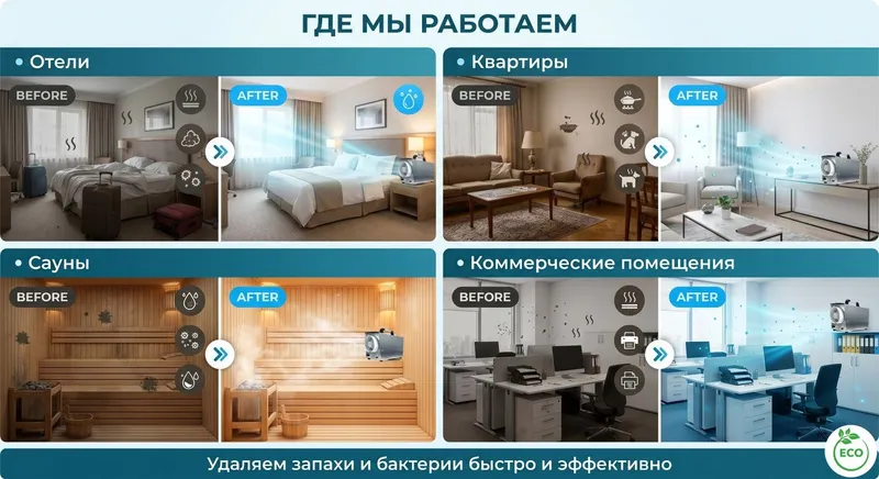 Yomon hidlarni yo'qotish xizmati. Удаление запахов. дезинфекция, дезод 3