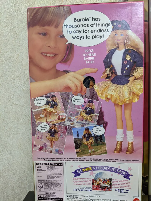 Barbi qo‘g‘irchog‘i Super Talk 1995 vintaj 4