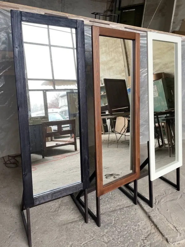 Зеркало Напольное в Раме из Цельного Дерева, разные цвета,. — фото 1