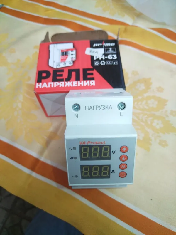 Однофазное реле контроля напряжения и тока на 63А RD-MVA 63A 1