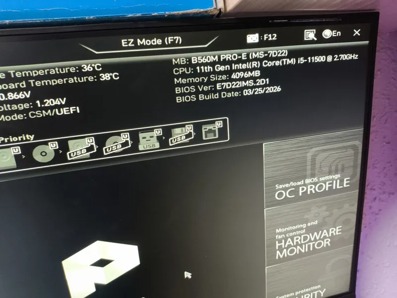 MSI B560Pro+i5 11500 2 MSI B560Pro+i5 11500 2