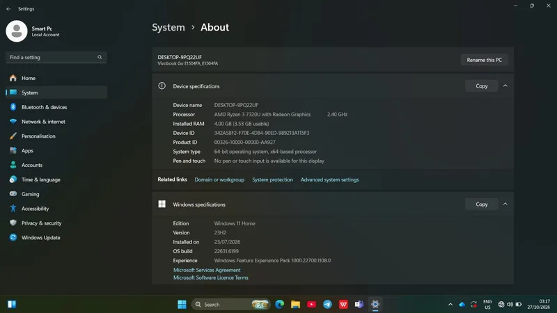 asus vivobook 15 ryzen 3 7320u 3