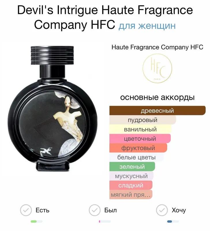 Парфюмерная вода HFC Devil’s Intrigue, 100 ml.