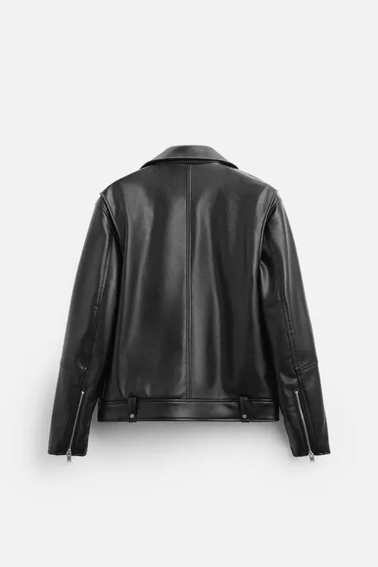 Куртка косуха Zara из эко кожи мужская — фото 4