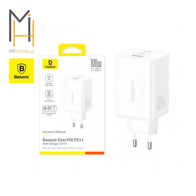 Блок питания Baseus EnerFill FN11 Mini Cube 100W GaN — фото 3