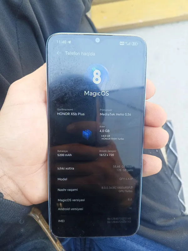 HONOR X5b plus xotira 128 narxi bir melyon so'm 3