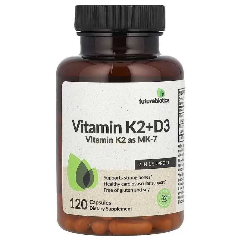 Futurebiotics, Future biotics, K2 + D3, K2 + D3 vitaminlari, 120 kapsula 1 Futurebiotics, Future biotics, K2 + D3, K2 + D3 vitaminlari, 120 kapsula 1