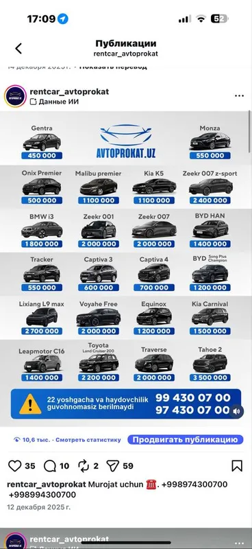 ПРОКАТ авто АРЕНДА | Leepmotor | Byd han | Onix | Gentra — фото 1