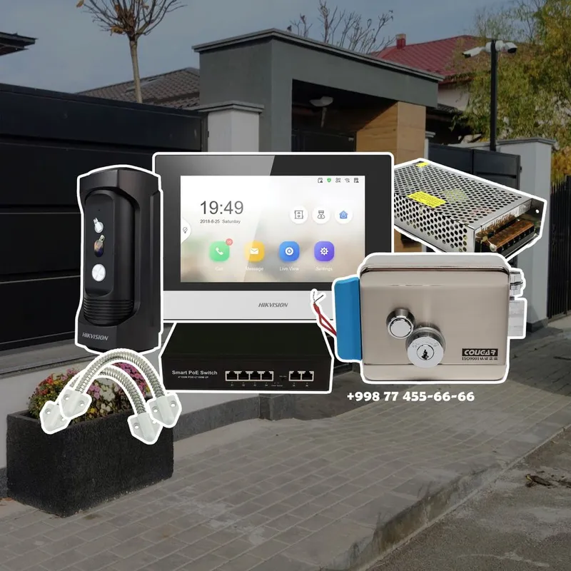 Комплект домофон HIKVISION для участка с замком
