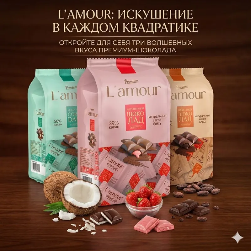 L'AMOUR premium shokoladi (assortiment) L'AMOUR premium shokoladi (assortiment)