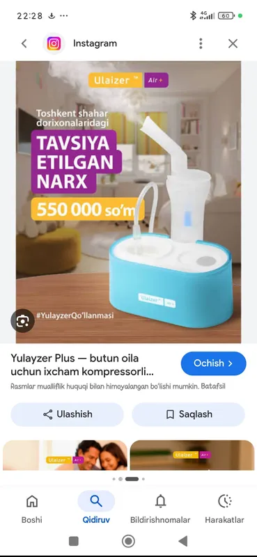 Ingalatsiya aparat 1 yil ishlatilgan xolati yaxshi 2 Ingalatsiya aparat 1 yil ishlatilgan xolati yaxshi 2