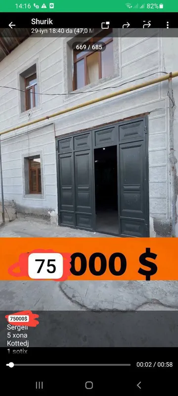 uy sotiladi 1sotix 2etaj 6xona 2ta sanusel 7