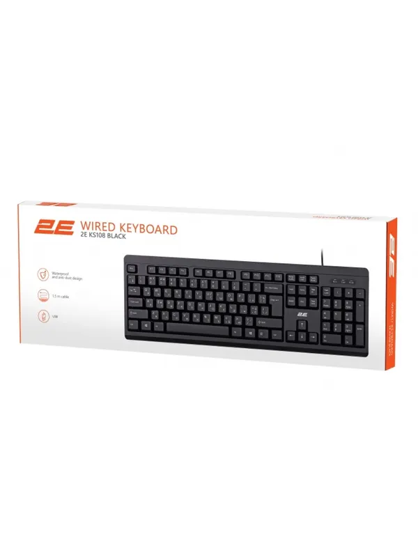 Проводная мембранная клавиатура 2E KS108 USB Black (2E-KS108UB) — фото 5