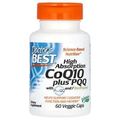 Коэнзим Q10, 100 мг, пирролохинолинхинон, 20 мг, коэнзим COQ10+PQQ