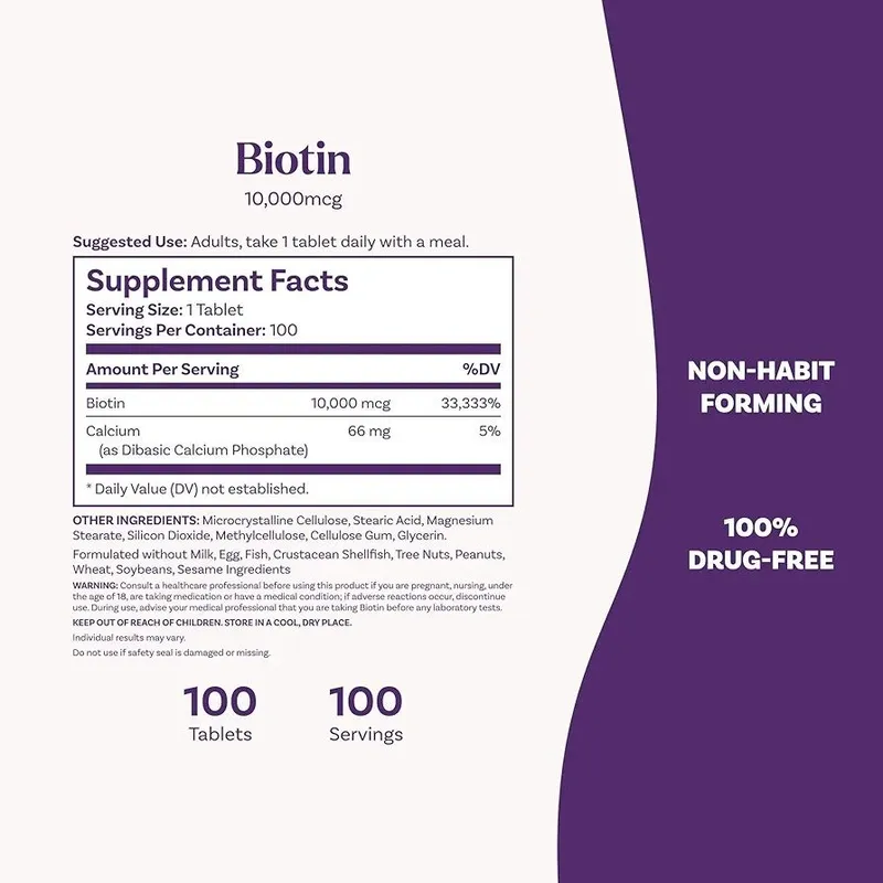 Natrol Beauty Biotin 10,000 mcg, 100 таблеток — фото 4