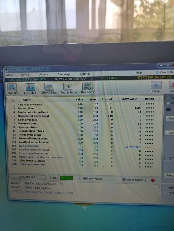 Hdd wd5000lpcx 500gb noutbukga — фото 1
