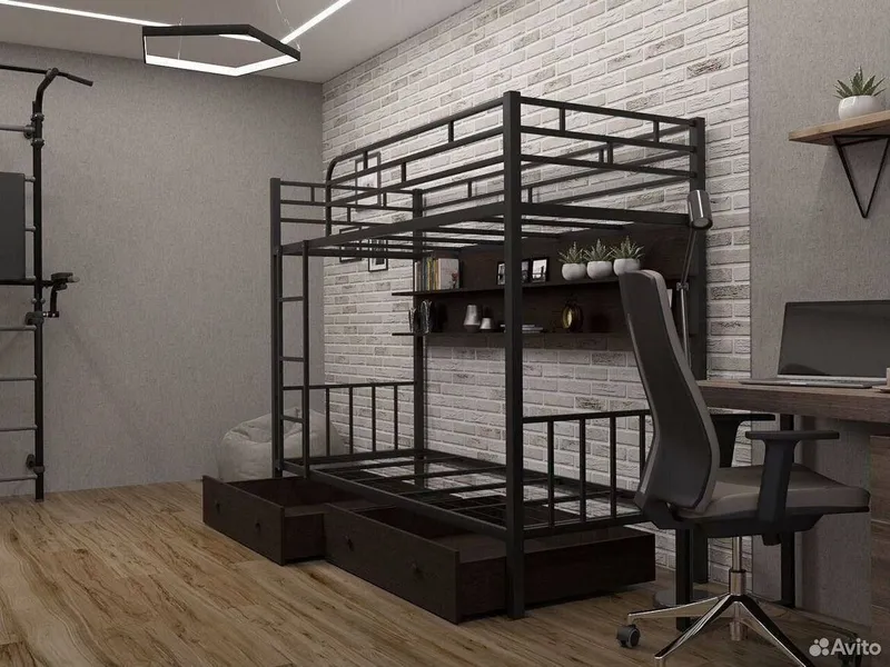 Двухъярусная кровать Loft krovat темир крават metal kalavat 2 qavatli 2