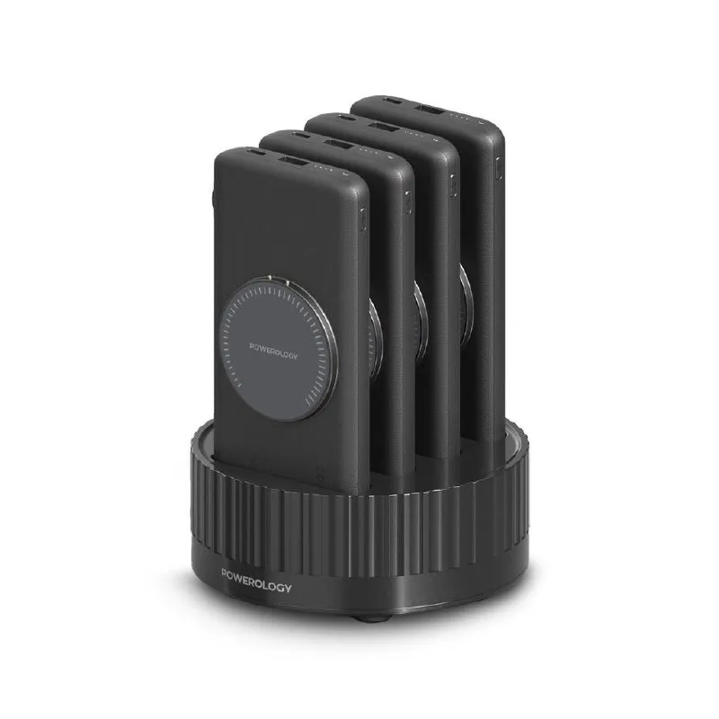 Powerology 4-in-1 станция с повербанками 10000 mAh PD 100W QC Wireless (4 шт)