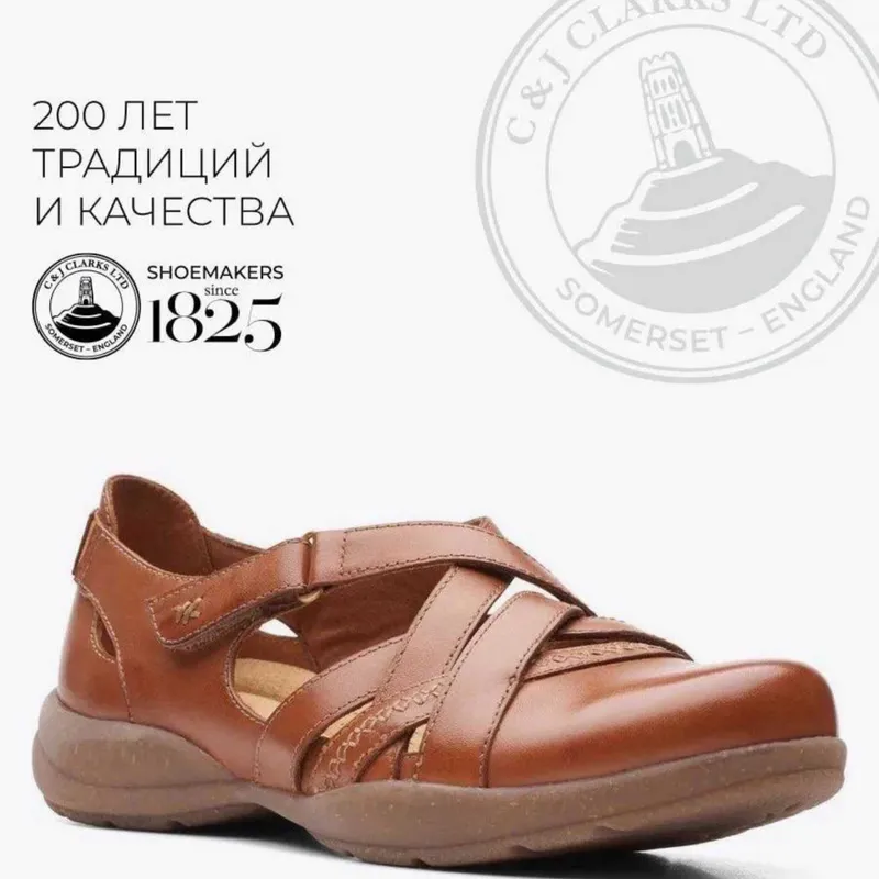 Кожаные женские сандалии Clarks, оригинал, размер 38.5-39 — фото 2