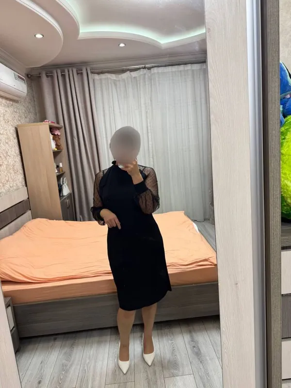 Черное платье миди Б/У 1
