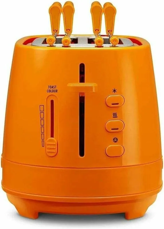 Тостер De'Longhi CTLAP2203 Италия, оригинал 550 Вт, оранжевый, два шир — фото 1