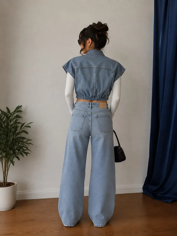 Zara original yangi jinsli ikki qismli kostyum 1