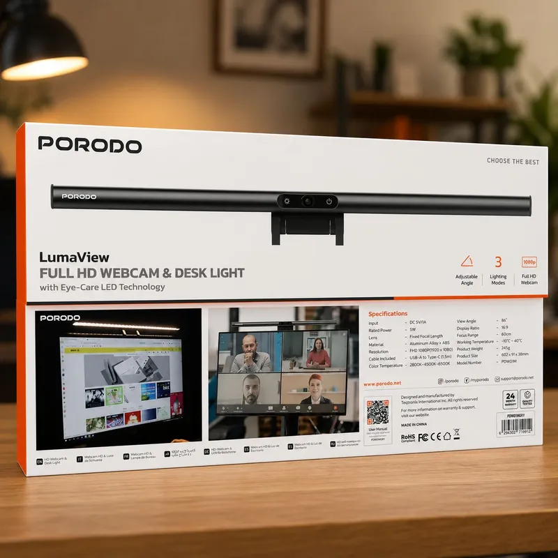 Porodo LumaView — веб-камера с подсветкой Full HD 1 Porodo LumaView — веб-камера с подсветкой Full HD 1