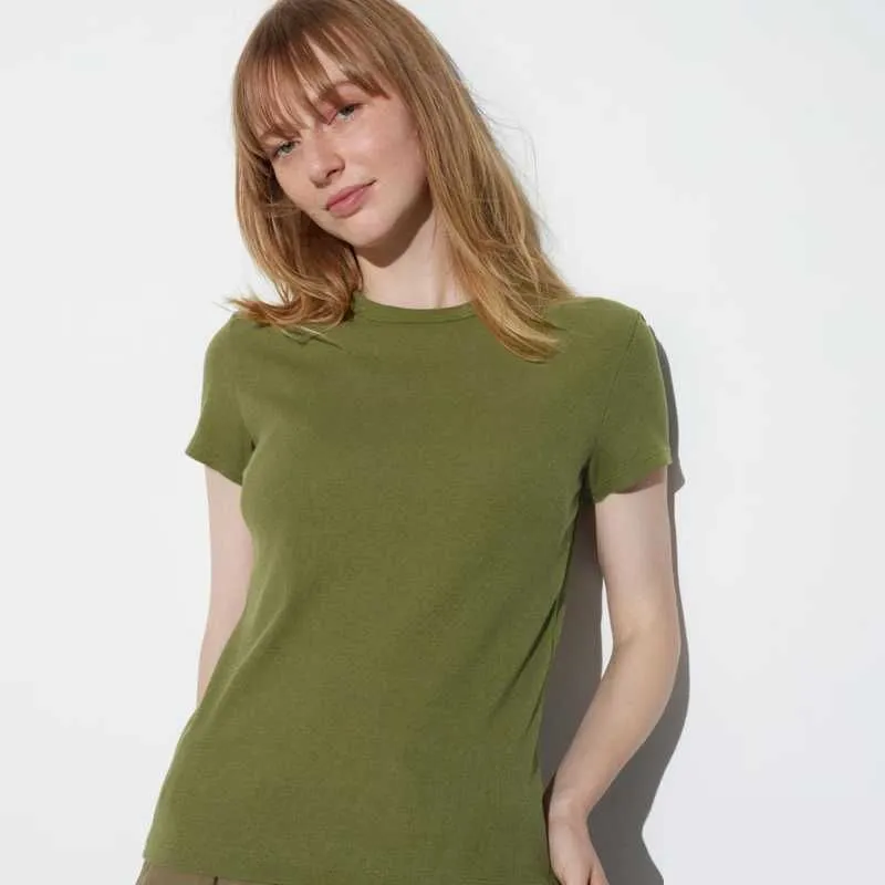 Новая женская мягкая ребристая футболка UNIQLO М и L разм зел роз Дост 6 Новая женская мягкая ребристая футболка UNIQLO М и L разм зел роз Дост 6