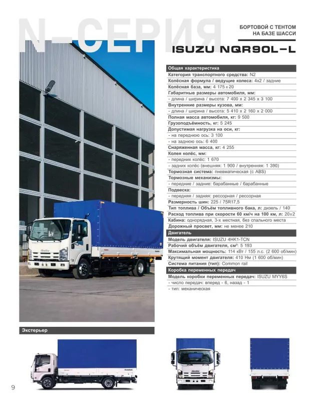 ISUZU NQR90L Bortli tent Muddatli to'lov 24 oygacha 4