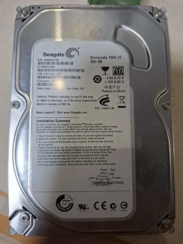 HDD на 500 гигабайт Seagate Barracuda 7200. 12 HDD на 500 гигабайт Seagate Barracuda 7200. 12