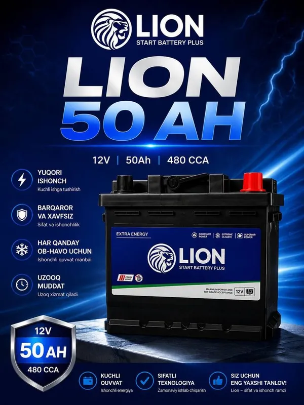 Lion barcha moshinalar ucun barcha turdagi sifatli akumlyator 3 Lion barcha moshinalar ucun barcha turdagi sifatli akumlyator 3